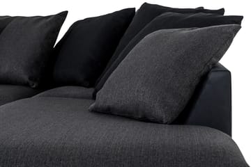 Cuba 5-sits Högervänd U-formad Soffa med Divan och Schäslong i Konstläder/Tyg inkl Kuvertkuddar - Svart / Grå - Möbler - Soffa - U-soffa