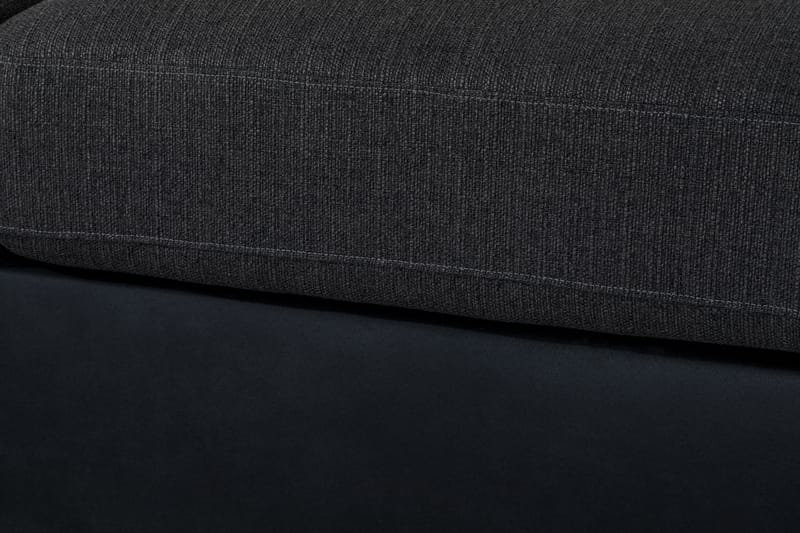 Cuba 5-sits Högervänd U-formad Soffa med Divan och Schäslong i Konstläder/Tyg inkl Kuvertkuddar - Svart / Grå - Möbler - Soffa - U-soffa