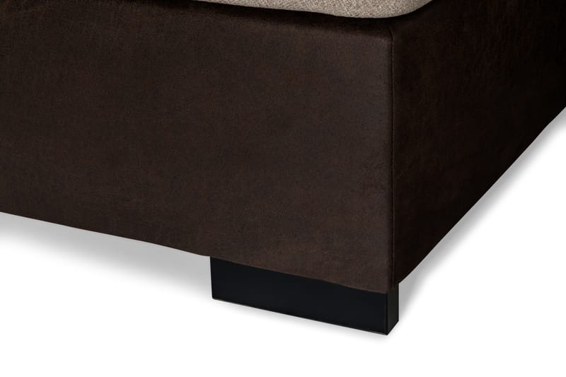 Cuba 5-sits Vänstervänd U-formad Large Soffa med Divan och Schäslong i Konstläder/Tyg - Brun / Beige - Möbler - Soffa - U-soffa