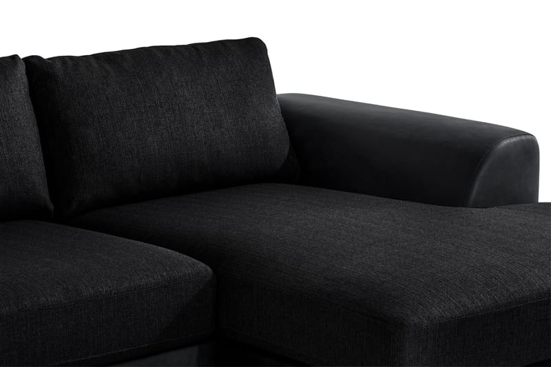 Cuba 5-sits Vänstervänd U-formad Soffa med Divan och Schäslong i Konstläder/Tyg - Grå / Svart - Möbler - Soffa - U-soffa