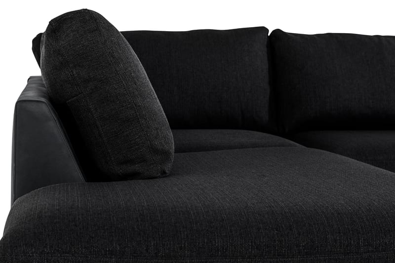 Cuba 5-sits Vänstervänd U-formad Soffa med Divan och Schäslong i Konstläder/Tyg - Grå / Svart - Möbler - Soffa - U-soffa