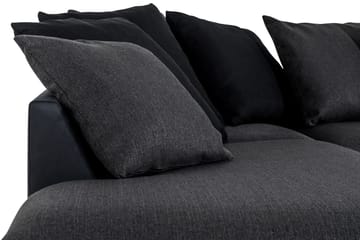Cuba 5-sits Vänstervänd U-formad Soffa med Divan och Schäslong i Konstläder/Tyg inkl Kuvertkuddar - Svart / Grå - Möbler - Soffa - U-soffa