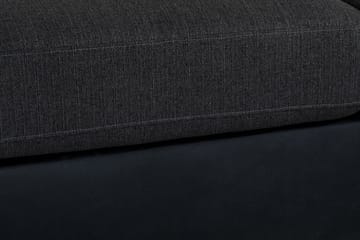 Cuba 5-sits Vänstervänd U-formad Soffa med Divan och Schäslong i Konstläder/Tyg inkl Kuvertkuddar - Svart / Grå - Möbler - Soffa - U-soffa