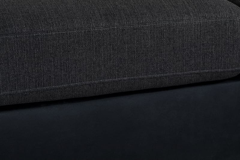 Cuba 5-sits Vänstervänd U-formad Soffa med Divan och Schäslong i Konstläder/Tyg inkl Kuvertkuddar - Svart / Grå - Möbler - Soffa - U-soffa
