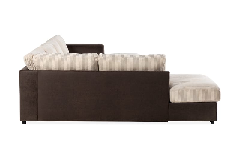 Cuba 5-sits Vänstervänd U-formad Soffa med Divan och Schäslong i Manchester/Konstläder - Brun / Beige - Möbler - Soffa - U-soffa