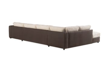 Cuba 5-sits Vänstervänd U-formad Soffa med Divan och Schäslong i Manchester/Konstläder - Brun / Beige - Möbler - Soffa - U-soffa