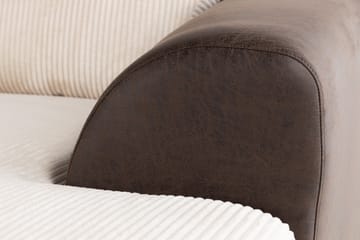 Cuba 5-sits Vänstervänd U-formad Soffa med Divan och Schäslong i Manchester/Konstläder - Brun / Beige - Möbler - Soffa - U-soffa