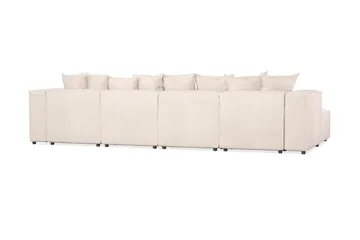 Cubo 5-sits U-formad Djup Modulsoffa Med Divan och Schäslong i Sammet - Beige - Möbler - Soffa - U-soffa