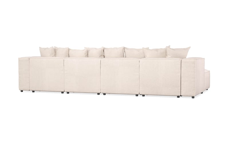 Cubo 5-sits U-formad Djup Modulsoffa Med Divan och Schäslong i Sammet - Beige - Möbler - Soffa - U-soffa