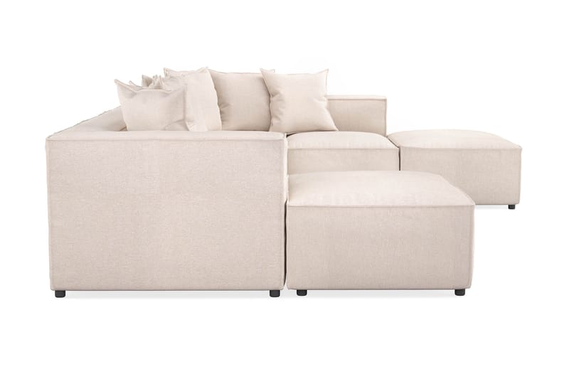 Cubo 5-sits U-formad Djup Modulsoffa Med Divan och Schäslong i Sammet - Beige - Möbler - Soffa - U-soffa