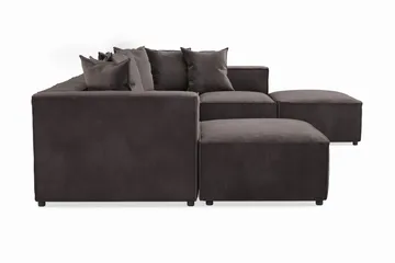 Cubo 5-sits U-formad Djup Modulsoffa Med Divan och Schäslong i Sammet - Mörkgrå - Möbler - Soffa - Sammetssoffa