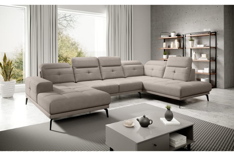Devender Soffa m. Divan och Schäslong - Beige - Möbler - Soffa - U-soffa