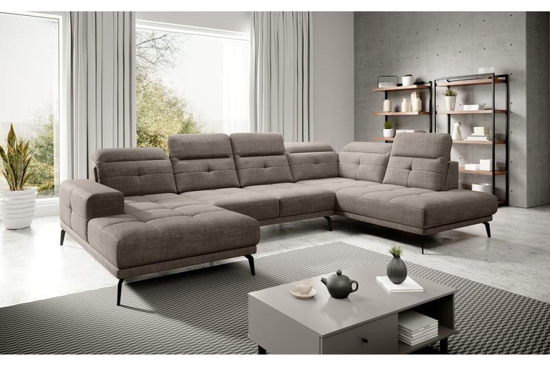 Devender Soffa m. Divan och Schäslong - Beige - Möbler - Soffa - U-soffa