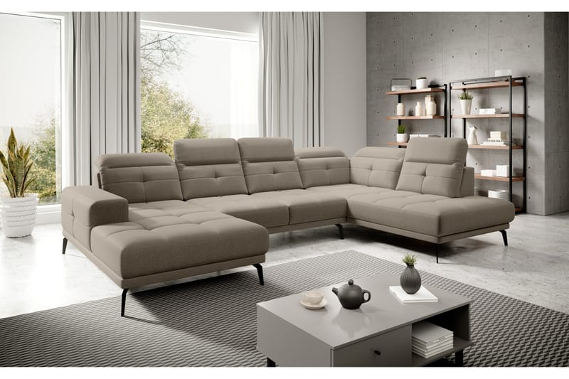 Devender Soffa m. Divan och Schäslong - Beige - Möbler - Soffa - U-soffa