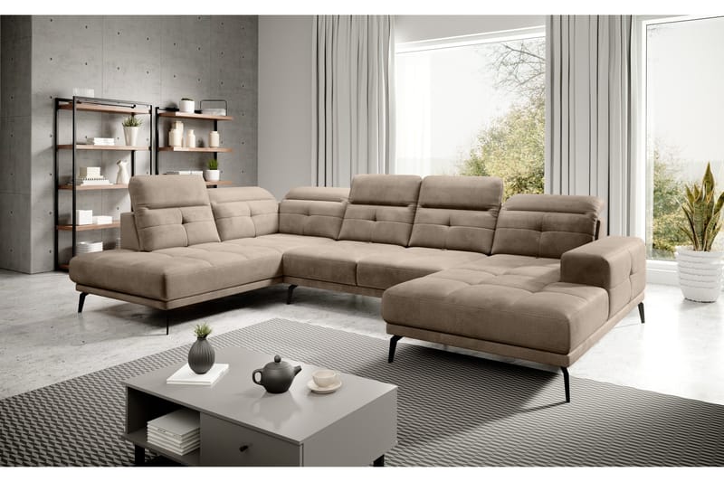 Devender Soffa m. Divan och Schäslong - Beige - Möbler - Soffa - U-soffa