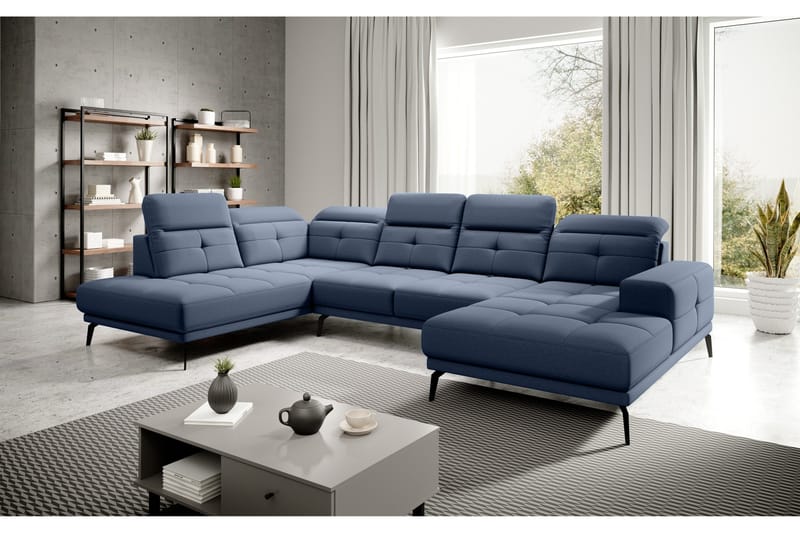 Devender Soffa m. Divan och Schäslong - Blå - Möbler - Soffa - U-soffa