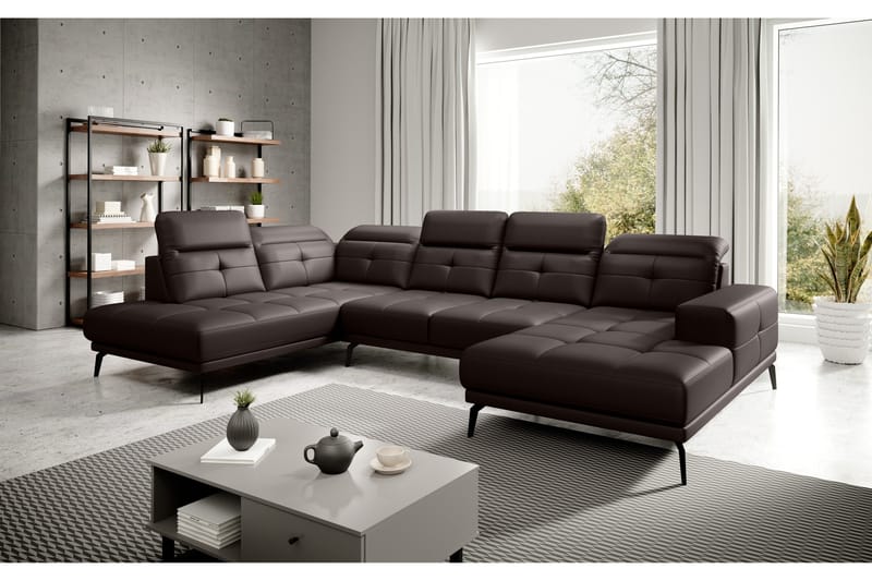 Devender Soffa m. Divan och Schäslong - Brun - Möbler - Soffa - U-soffa