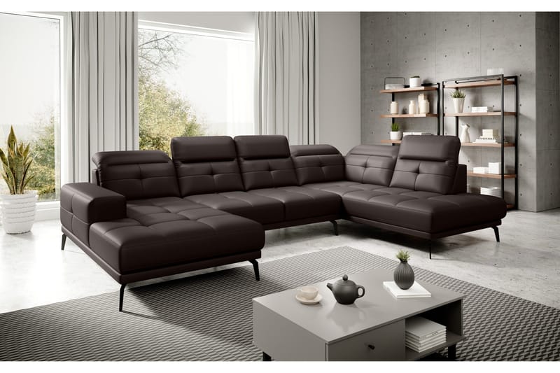 Devender Soffa m. Divan och Schäslong - Brun - Möbler - Soffa - U-soffa