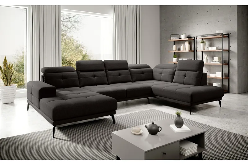 Devender Soffa m. Divan och Schäslong - Brun - Möbler - Soffa - U-soffa