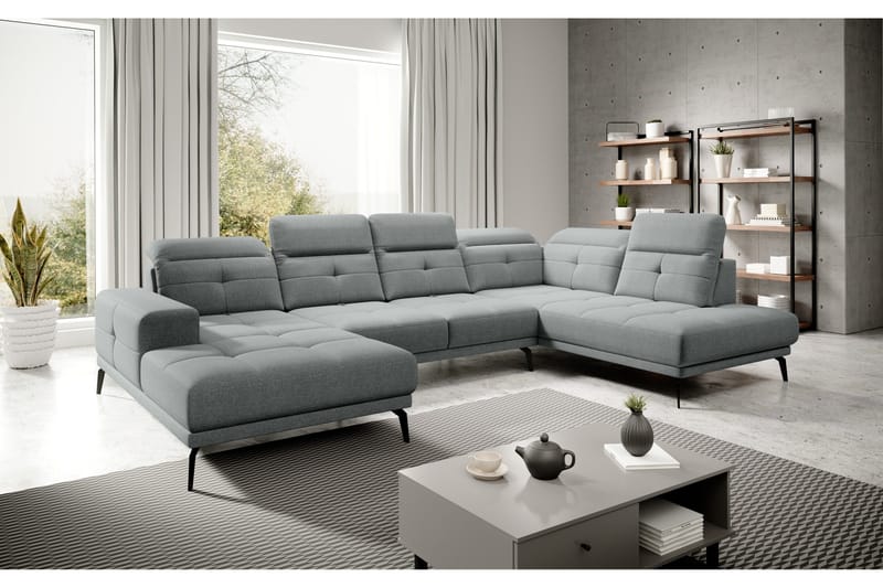 Devender Soffa m. Divan och Schäslong - Grå - Möbler - Soffa - U-soffa