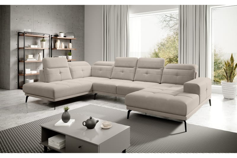 Devender Soffa m. Divan och Schäslong - Grå - Möbler - Soffa - U-soffa
