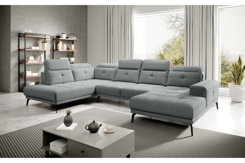 Devender Soffa m. Divan och Schäslong - Grå - Möbler - Soffa - U-soffa