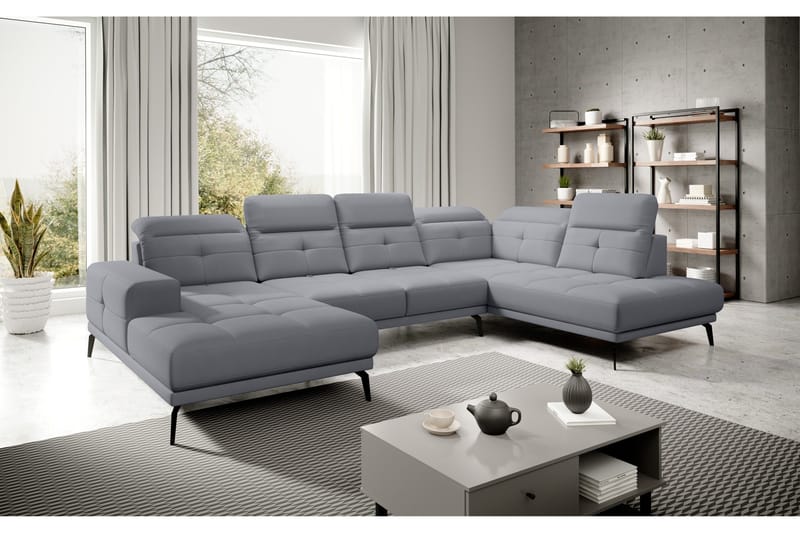 Devender Soffa m. Divan och Schäslong - Grå - Möbler - Soffa - U-soffa