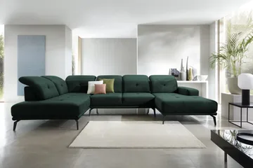 Devender Soffa m. Divan och Schäslong - Grön - Möbler - Soffa - U-soffa
