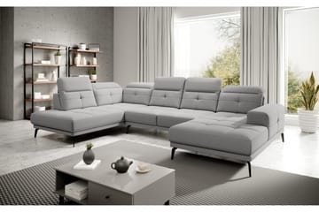 Devender Soffa m. Divan och Schäslong - Ljusgrå - Möbler - Soffa - U-soffa