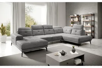 Devender Soffa m. Divan och Schäslong - Ljusgrå - Möbler - Soffa - U-soffa