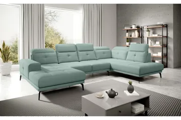 Devender Soffa m. Divan och Schäslong - Ljusgrön - Möbler - Soffa - U-soffa