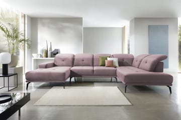 Devender Soffa m. Divan och Schäslong - Ljusrosa - Möbler - Soffa - U-soffa