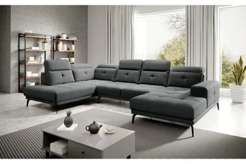 Devender Soffa m. Divan och Schäslong - Mörkgrå - Möbler - Soffa - U-soffa