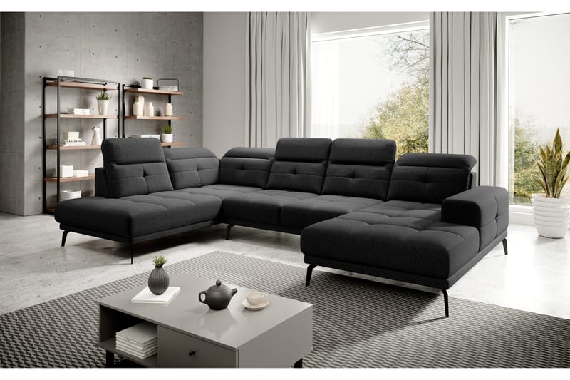 Devender Soffa m. Divan och Schäslong - Mörkgrå - Möbler - Soffa - U-soffa