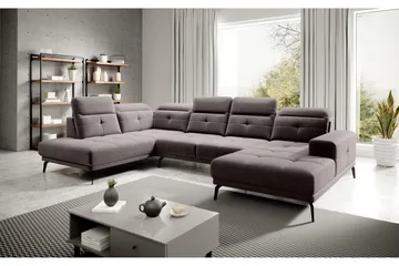 Devender Soffa m. Divan och Schäslong - Mörkgrå - Möbler - Soffa - U-soffa