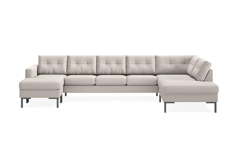 Frillestad 5-sits Högervänd U-formad Soffa med Divan och Schäslong i Tyg - Beige - Möbler - Soffa - U-soffa