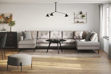 Frillestad 5-sits Högervänd U-formad Soffa med Divan och Schäslong i Tyg - Beige - Möbler - Soffa - U-soffa