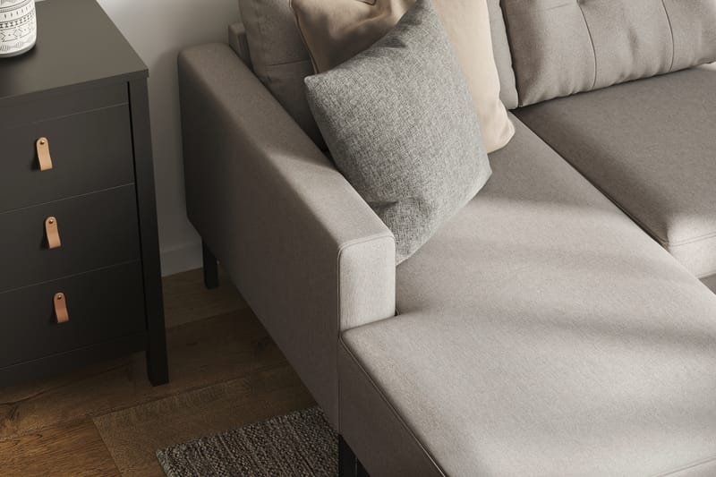 Frillestad 5-sits Högervänd U-formad Soffa med Divan och Schäslong i Tyg - Beige - Möbler - Soffa - U-soffa