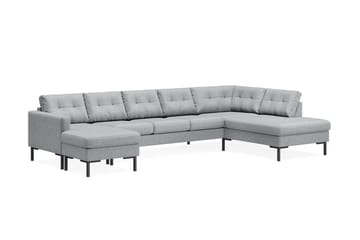 Frillestad 5-sits Högervänd U-formad Soffa med Divan och Schäslong i Tyg - Grå - Möbler - Soffa - U-soffa