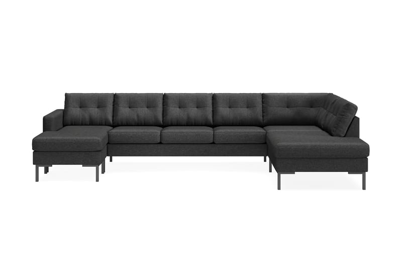 Frillestad 5-sits Högervänd U-formad Soffa med Divan och Schäslong i Tyg - Mörkgrå - Möbler - Soffa - U-soffa