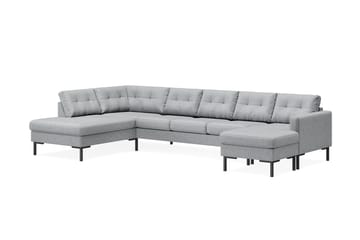 Frillestad 5-sits Vänstervänd U-formad Soffa med Divan och Schäslong i Tyg - Grå - Möbler - Soffa - U-soffa