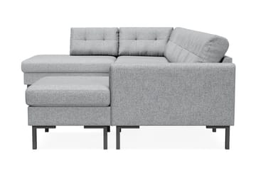 Frillestad 5-sits Vänstervänd U-formad Soffa med Divan och Schäslong i Tyg - Grå - Möbler - Soffa - U-soffa