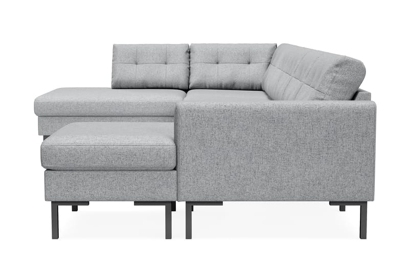 Frillestad 5-sits Vänstervänd U-formad Soffa med Divan och Schäslong i Tyg - Grå - Möbler - Soffa - U-soffa