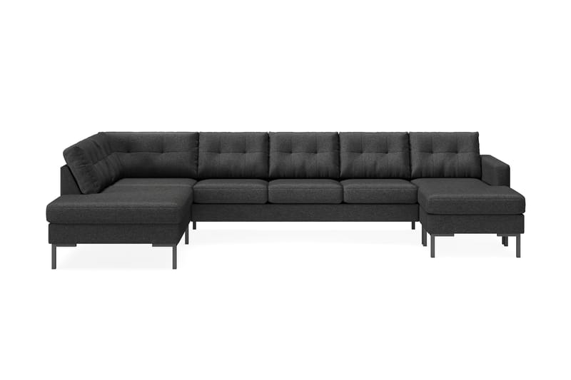 Frillestad 5-sits Vänstervänd U-formad Soffa med Divan och Schäslong i Tyg - Mörkgrå - Möbler - Soffa - U-soffa