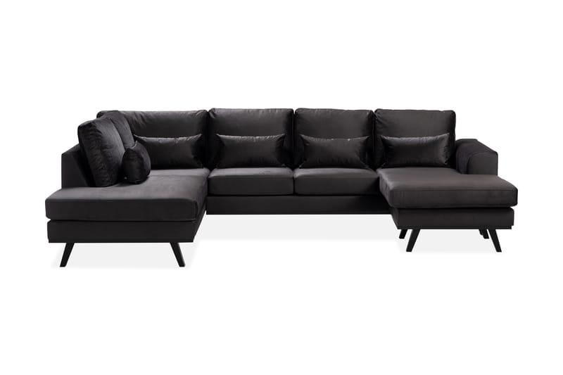 U-Soffa Haga Compact Sammet - 4 sits soffa med divan - Sammetssoffa - U-soffa