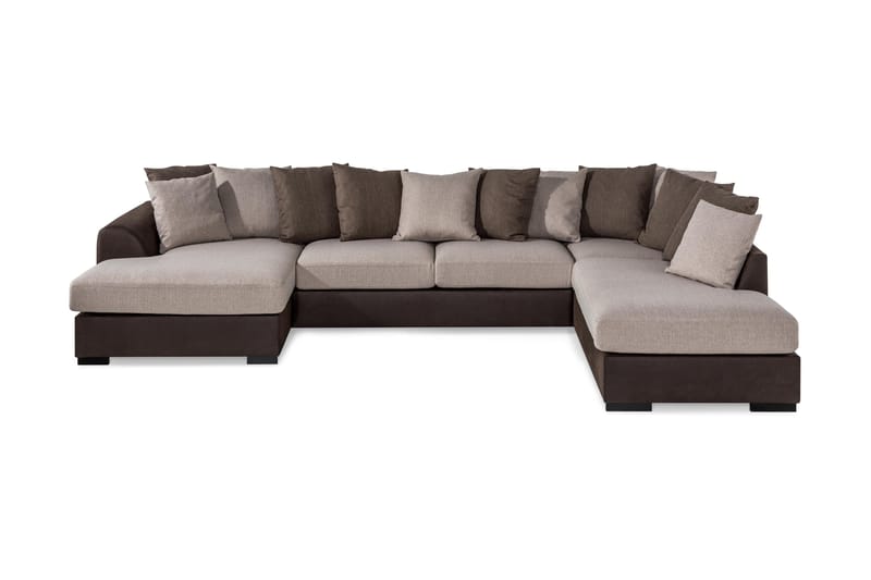 U-Soffa Havanna Divan Vänster inkl Kuvertkuddar - 4 sits soffa med divan - U-soffa