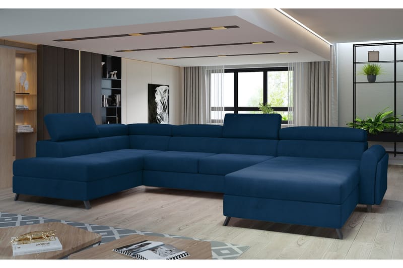 Josette U-soffa med Divan Höger - Blå - Möbler - Soffa - U-soffa