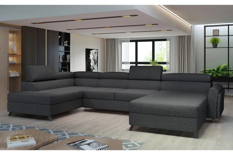 Josette U-soffa med Divan Höger - Mörkgrå - Möbler - Soffa - U-soffa