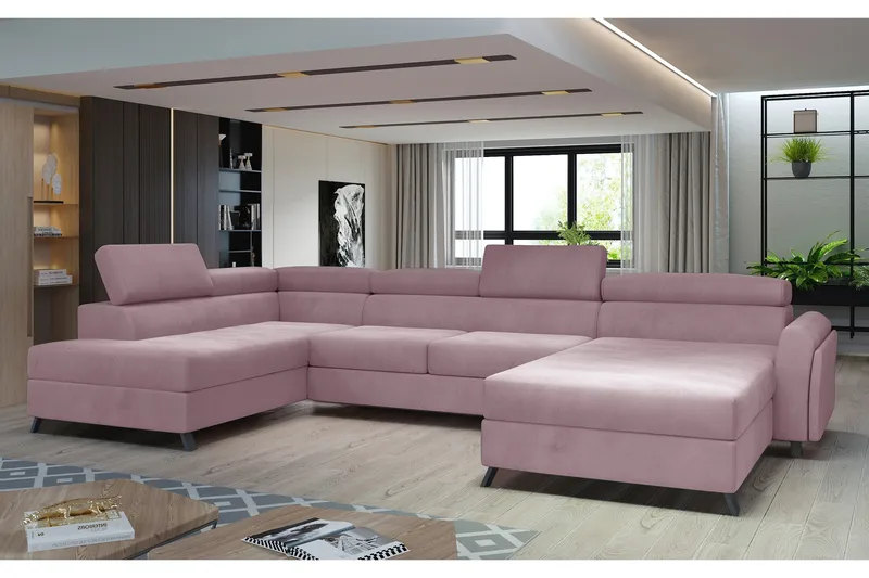 Josette U-soffa med Divan Höger - Rosa - Möbler - Soffa - U-soffa