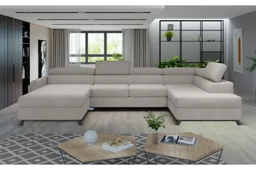Josette U-soffa med Divan Vänster - Beige - Möbler - Soffa - U-soffa